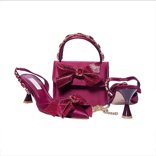 Valentina Sentell Shoe And Bag - Wine