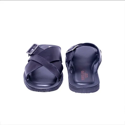 Tobylano Buckle Slippers - Black