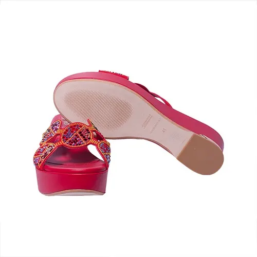 Sefenia Pellicci Wedge Slippers - Red