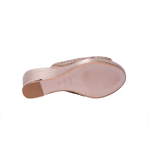 Stefenia Pellicci Gold Wedge Slippers