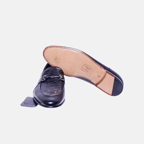 Moreschi Stamp Leather Black Shoe