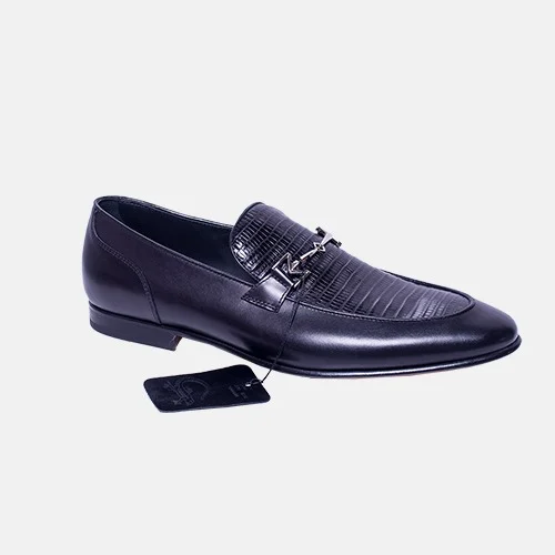 Moreschi Stamp Leather Black Shoe