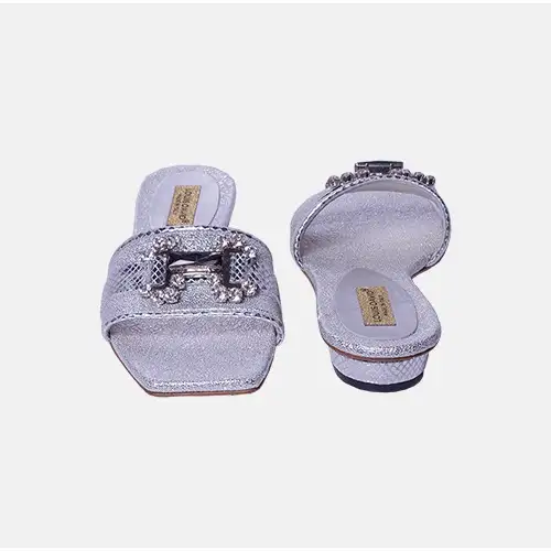 Louis David Slippers - Silver