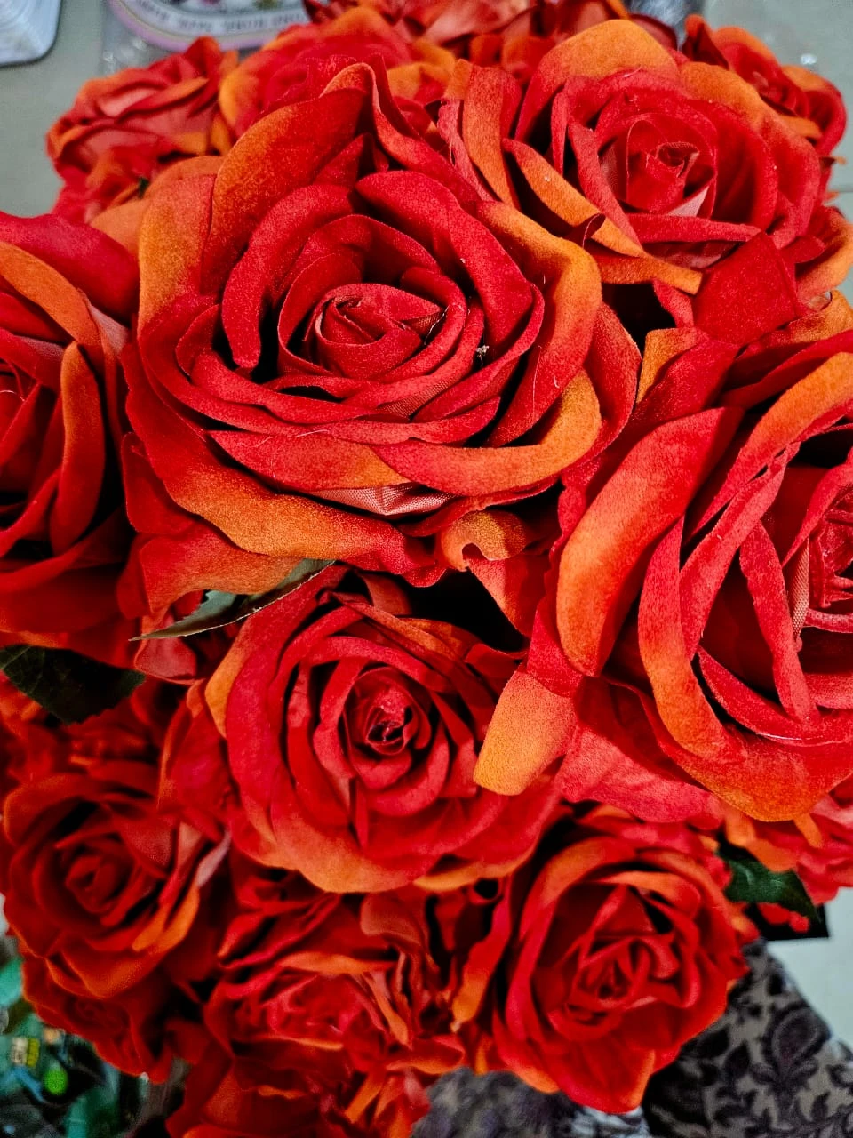 Long Orange Rose Flower.